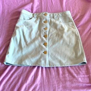 Blue faux suede mini skirt